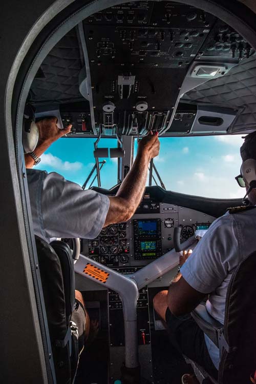 pilots inside plane