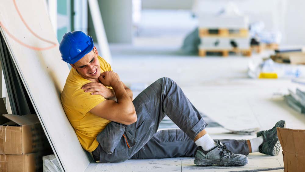 a man suffering from a workplace injury